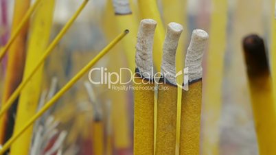 Buddhist Smoky Sticks Close-Up