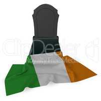 grabstein und flagge von irland