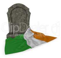grabstein und flagge von irland