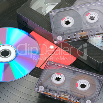 Vinyl disc, audio and video cassettes
