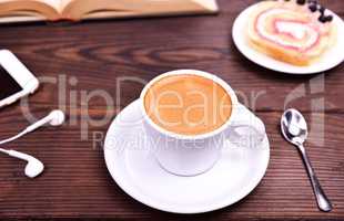 Espresso in a white cup and saucer