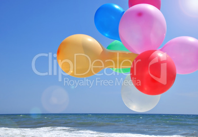 Multicolored rubber balloons