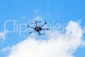 Flying hexacopter drone