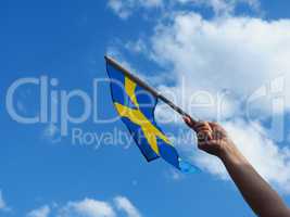 Woman with the Swedish flag