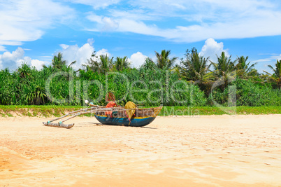 old fishing boat on the sandy shore
