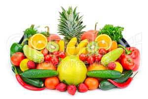 fruits and vegetables isolated on white