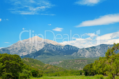 top of mountain Olympos (Turkey) and blue sky