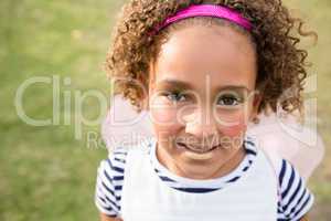 Close up portrait of girl with face paint