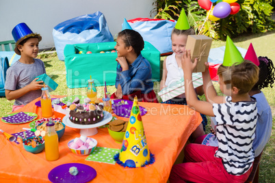Happy children at birthday party