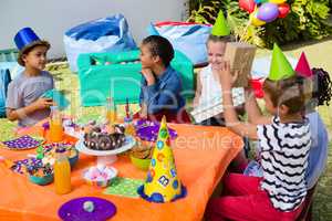Happy children at birthday party