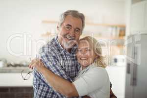 Portrait of senior couple embracing