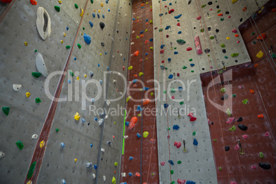 Wall with colorful footholds