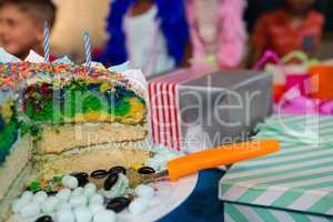 Close up of birthday cake