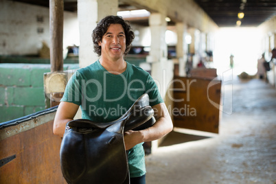 Man working in the stable