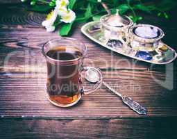 Black tea in a glass Turkish glass