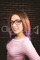 Portrait of smiling woman in spectacles