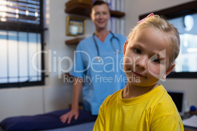 Portrait of smiling girl in hospital