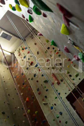 Wall with colorful footholds