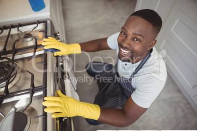 Portrait of smiling man in kitchen