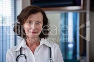 Portrait of physiotherapist standing with stethoscope