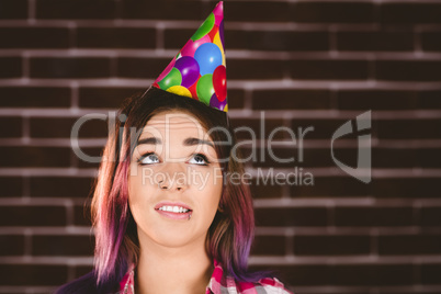 Beautiful woman in party hat