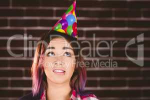 Beautiful woman in party hat