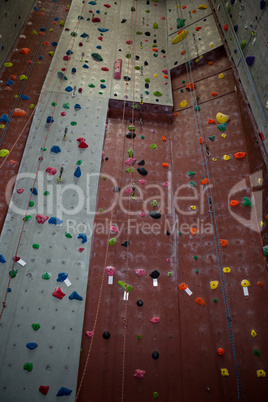 Wall with colorful footholds