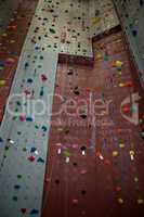 Wall with colorful footholds