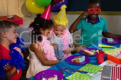 Children at table during party