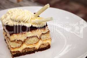 Creamy Italian tiramisu with a coffee flavored custard