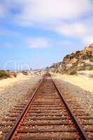 Train tracks run through San Clemente State Beach