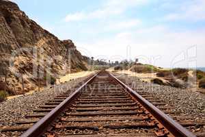 Train tracks run through San Clemente State Beach