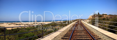 Train tracks run through San Clemente State Beach