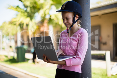 Girl using laptop