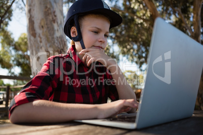 Girl using laptop