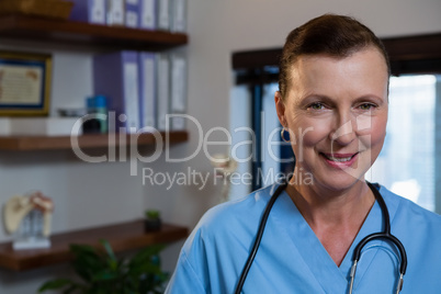 Smiling female doctor in hospital