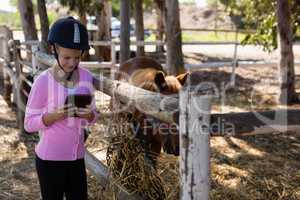 Girl using digital tablet