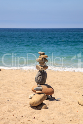 Stones piled on top of one another in Inuksuk fashion