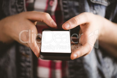 Close-up of woman using mobile phone