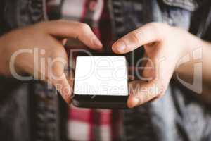 Close-up of woman using mobile phone