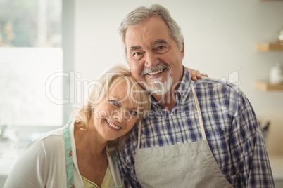 Senior couple hugging each other