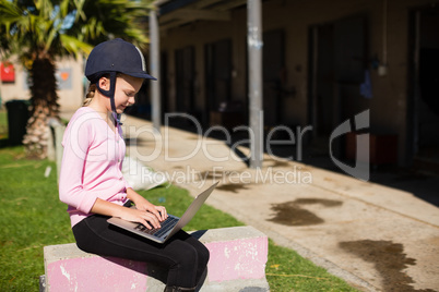 Girl using laptop