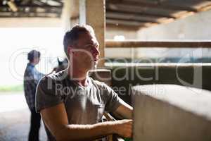 Man working in the stable