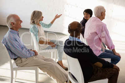 Ssenior people sitting on chair