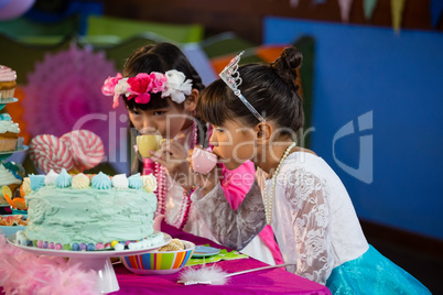 Friends having coffee during birthday party