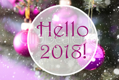 Rose Quartz Christmas Balls, Text Hello 2018