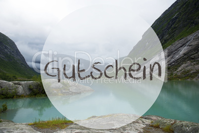 Lake With Mountains, Norway, Gutschein Means Voucher