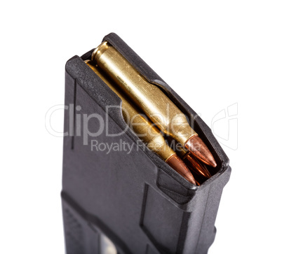 Gun magazin with ammo.