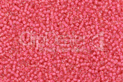 Pink glass beads. Close up shot.