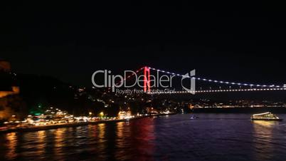 Bridge in Istanbul at night